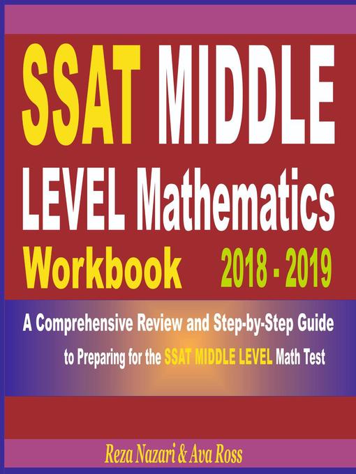 Cover image for SSAT Middle Level Mathematics Workbook 2018--2019